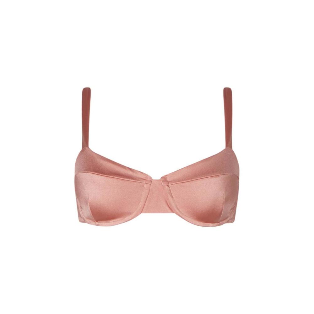 NEW SOAH women's stella bustier top in metallic rose
